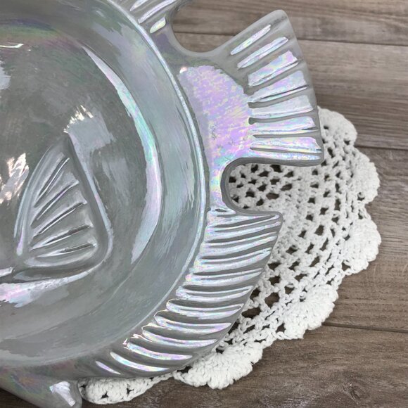 Vintage Iridescent Fish Soap Dish or Vanity Tray in Gray, 80s Bathroom - Picture 11 of 12